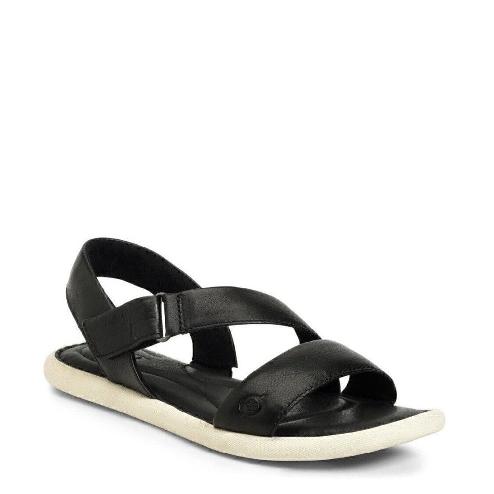 NEW Born Rahway Black Leather Strappy Sandals Shoes Comfort Women's Size 8